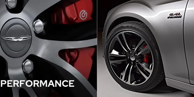 The teaser for the new car shows the wheels with red Brembo brake calipers behind them, similar to the 2014 300 SRT8.