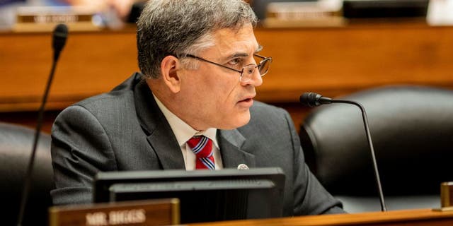 Rep. Andrew Clyde, R-Ga., speaks during a House Committee on Oversight and Reform hearing in June 2022. (Jason Andrew/POOL/AFP via Getty Images)