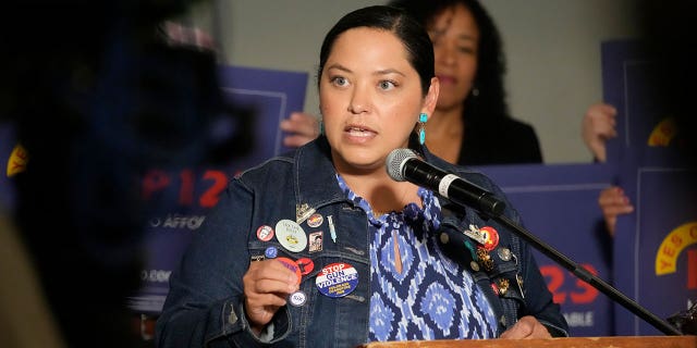 Colorado residents launched Make Colorado Affordable on Sept. 13, a campaign initiative that fights the state’s sky-high housing prices. Pictured: Colorado state Sen. Julie Gonzalez advocating for the affordable housing measure on the November general election ballot in Aurora, Colorado, on Sept. 13, 2022.