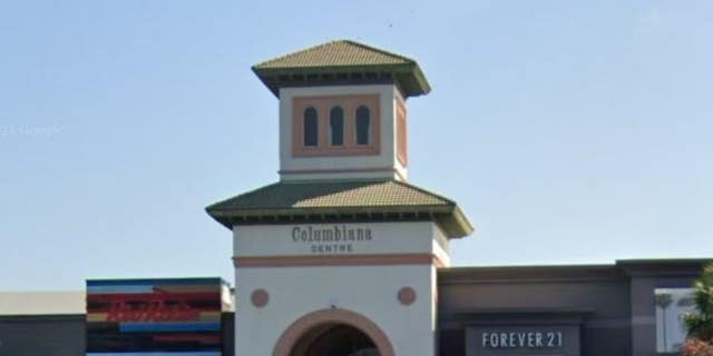 A Google Earth image shows an entrance to the Columbiana Centre shopping mall in Columbia, S.C.
