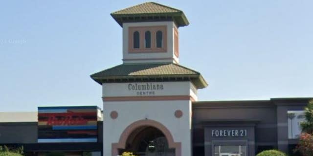 A Google Earth image shows an entrance to the Columbiana Centre shopping mall in Columbia, S.C.