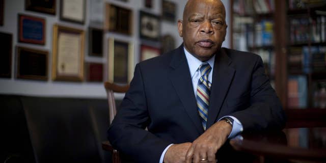 Congressman John Lewis is photographed in his offices in the Canon House office building on March 17, 2009. A bill to name Atlanta's main <a href=