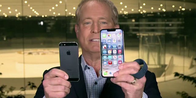 The CyberGuy Kurt Knutsson compares the iPhone 4 to the iPhone 13 on 'Fox and Friends' Sept. 7, 2022.