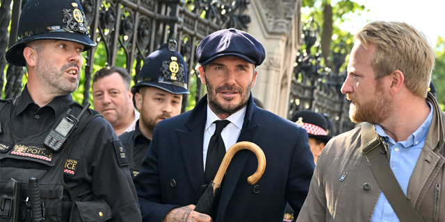 David Beckham was spotted in the queue waiting to pay his respects to the late queen.