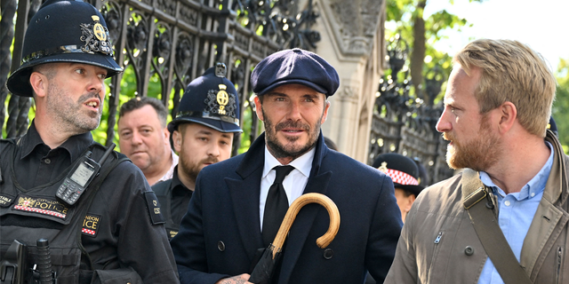 David Beckham was spotted in the queue waiting to pay his respects to the late queen.