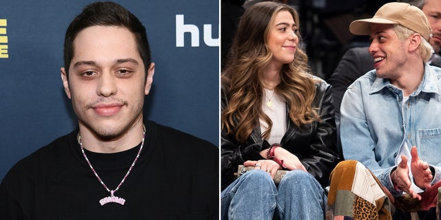 Pete Davidson (left, in 2020) lost his father in the September 11 terrorist attacks. Sister Casey (pictured right in 2021) shared a tribute to their dad on Sunday.