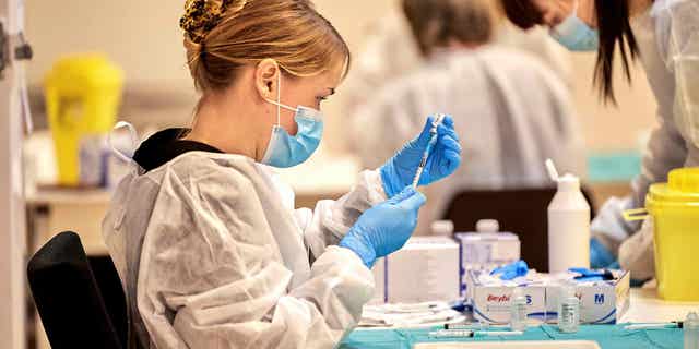 Lab worker testing COVID-19