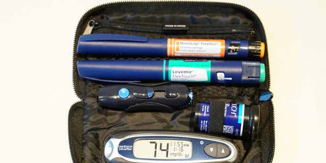 A U.S. panel has determined that although testing adults for type 2 diabetes is effective, screening asymptomatic children for the disease is not because of how rare it is for children. Pictured: Insulin equipment photographed in New York City on Jan 18, 2019.