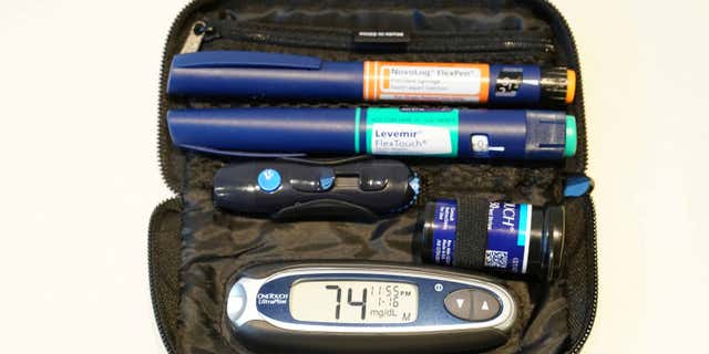 A U.S. panel has determined that although testing adults for type 2 diabetes is effective, screening asymptomatic children for the disease is not because of how rare it is for children. Pictured: Insulin equipment photographed in New York City on Jan 18, 2019.