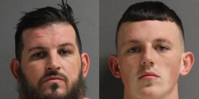 Joel O'Grady, 38, and Julian Falkinburg, 21, severely beat a man at a wedding reception over the weekend, authorities said. 