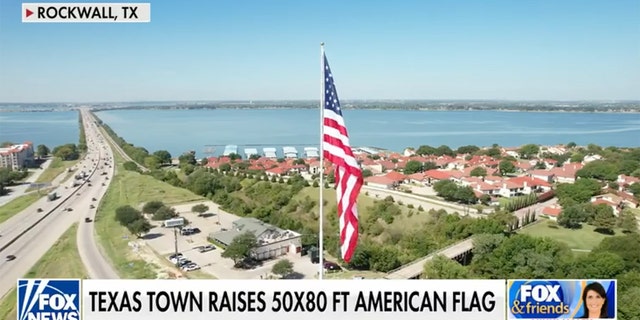 Rockwall, Texas, recently installed a flagpole that stretches straight up, nearly 200 feet in the air, to demonstrate the town's patriotism. 