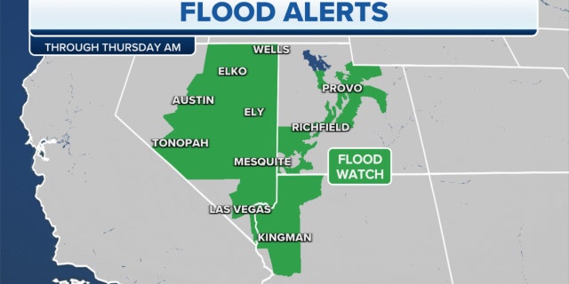 Flood alerts in the Southwest through Thursday morning