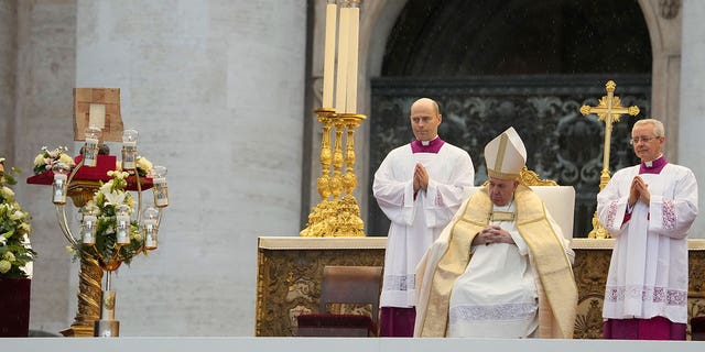 Pope Francis presides over the beatification ceremony of the late Pope John Paul I, in St. Peter's Square in the Vatican, on Sunday 4 September 2022. 
