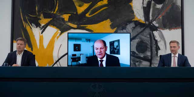 German Chancellor Olaf Scholz speaks about rising energy costs at a news conference in Berlin, Germany, on Sept. 29, 2022.