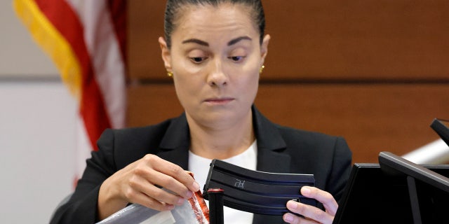Sheriff's Office Sgt. Gloria Crespo testifies during the penalty trial of Parkland shooter Nikolas Cruz in the Broward County Courthouse in Fort Lauderdale, Florida, on Tuesday, Sept. 27, 2022.