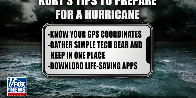 On "Fox and Friends," Kurt Knutsson the CyberGuy said that knowing your home's specific GPS coordinates, keeping your tech together and downloading lifesaving apps are the most important tips before a storm. 