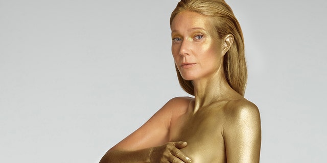 Gwyneth Paltrow posed nude, covered in gold, for her 50th birthday.