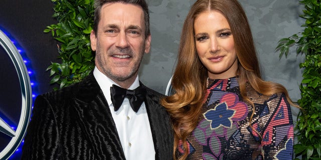 jon hamm and anna osceola at oscars afterparty