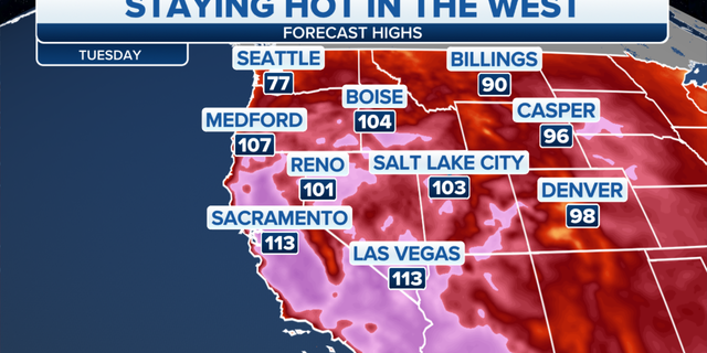 High temperatures are expected to persist in the Western U.S.