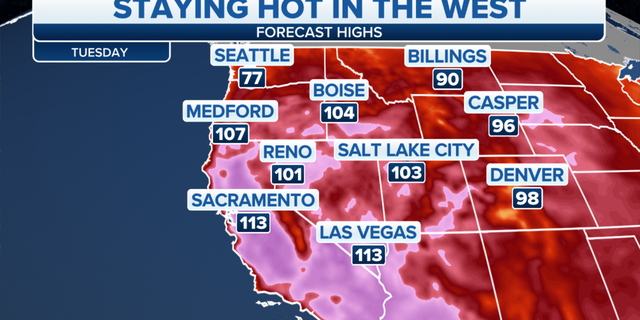 High temperatures are expected to persist in the Western U.S.