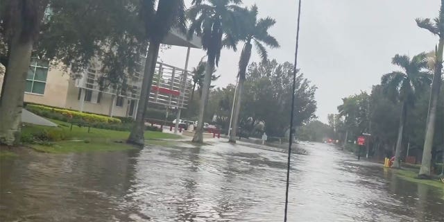 Politifact rates DeSantis saying county wasn’t in hurricane forecast cone 'mostly false' due to 1 small island 2 Naples, Florida streets are flooded on September 28, 2022 as the state is hit by Hurricane Ian.