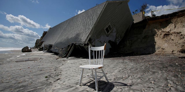 The completely flooded town of Everglades City in Florida is seen, after Hurricane Wilma hit, October 24, 2005. REUTERS/Rick Wilking