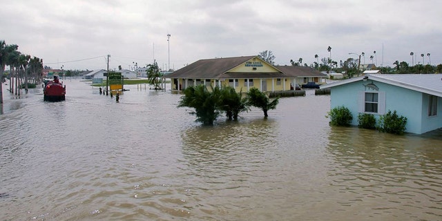 Hurricane Irma flooded this street in Vilano Beach, Florida, in September 2017.