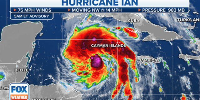 A map showing Hurricane Ian.