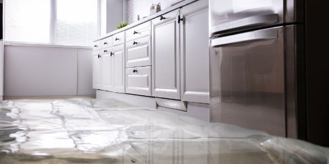 Flooded kitchens can become hazardous if household appliances have become severely wet.