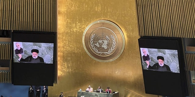 Iraani president Ebrahim Raisi kõneleb ÜROs.