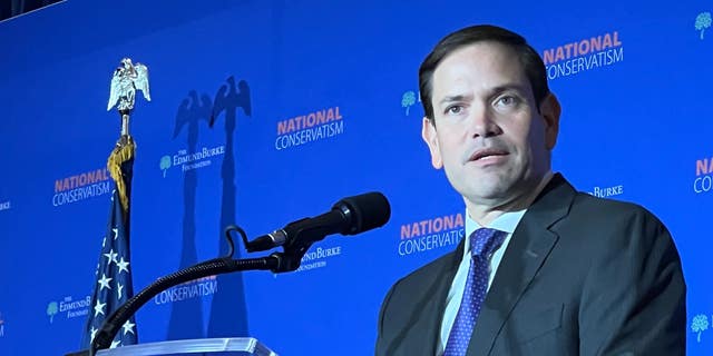 Sen. Marco Rubio speaks at the National Conservatism Conference Monday, Sept. 12, 2022.