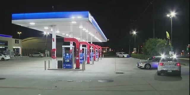 A gas station in Harris County, Texas. A man said a 6-month-old baby was in the back seat of a vehicle stolen from the gas station to get a quicker police response, authorities said.