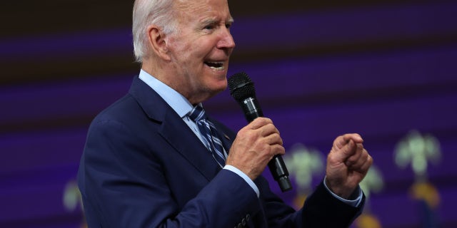 President Biden gives a speech in Wilkes-Barre, Pennsylvania.