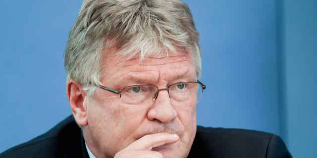 Joerg Meuthen, pictured here in Berlin, Germany, on Sept. 27, 2022, is accused of violating Germany's political parties act and committing breach of trust violations.