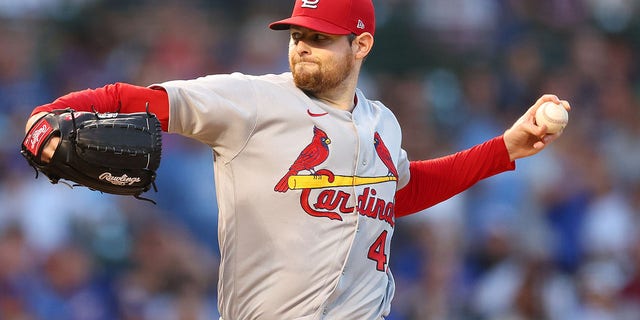 Jordan Montgomery of the St. Louis Cardinals delivers a pitch during the first inning against the Chicago Cubs at Wrigley Field Aug. 22, 2022, in Chicago.