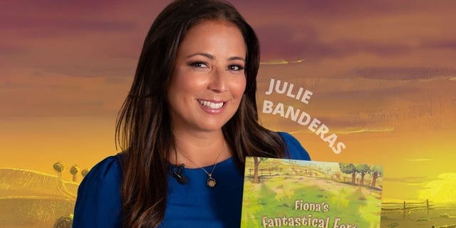 Julie Banderas holds her new children's book, "Fiona's Fantastical Fort," just published by Brave Books as part of a series.