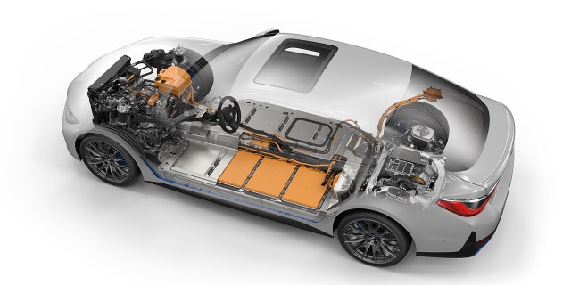 The i4's battery is mounted in the floor.