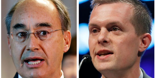 Conservation group Seafood Watch, who is actively working to remove Maine Lobster from grocery store shelves, started political turmoil in Maine after donating to independent candidate Tiffany Bond. Pictured: Rep. Bruce Poliquin in 2017 (left), and Democratic Rep. Jared Golden in 2018 (right) in Maine.