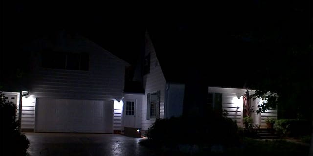 The scene of an arson incident outside Vancouver, Washington's mayor's home.