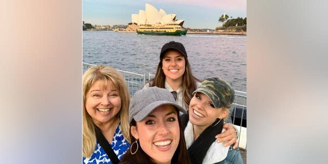 Megan Hilty posed with her sisters and mother while on tour in Australia in 2019.
