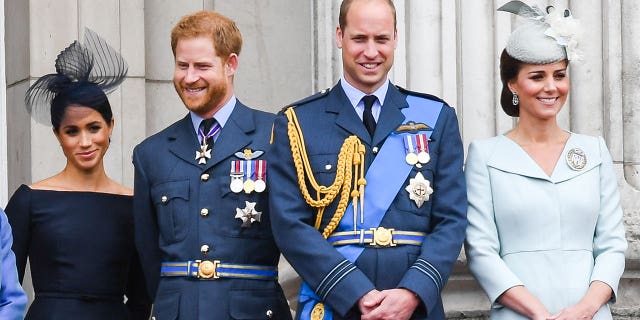 King Charles III mentioned his two sons, Princes William and Harry, as well as their wives, Meghan Markle and Kate Middleton, in his first address to since ascending the throne.