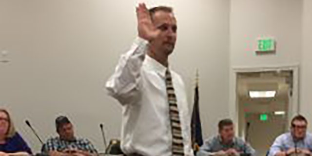 Moroni Mayor Paul Bailey is sworn into office on January 4, 2018.