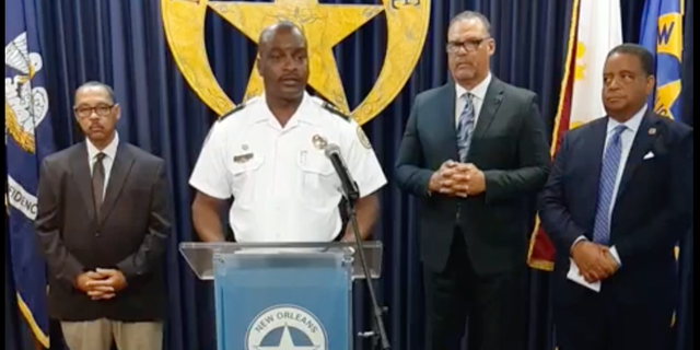 New Orleans Police Superintendent Shaun Ferguson speaks during a press conference in July 2022.
