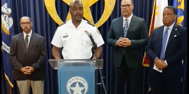 New Orleans Police Superintendent Shaun Ferguson speaks during a press conference in July 2022.