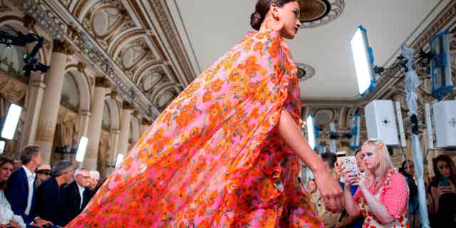 Carolina Herrera's fall 2022 fashion line being modeled at NY Fashion Week on Sept. 12, 2022, in New York.