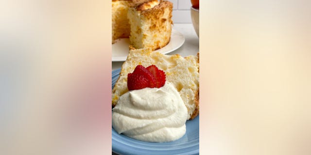 Try this twist on the classic angel food cake by adding an orange flavoring.