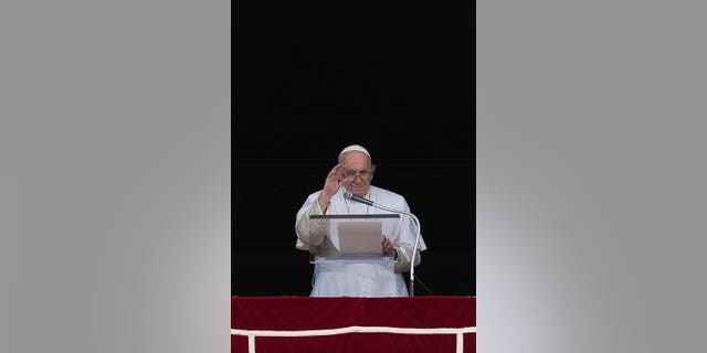 Pope Francis will deliver his blessing on Sunday, September 11, 2022, in the Vatican, as he recites the Angelus noon prayer from the window of his studio overlooking St. Peter's Square. 