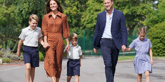 Prince William walking with royal family