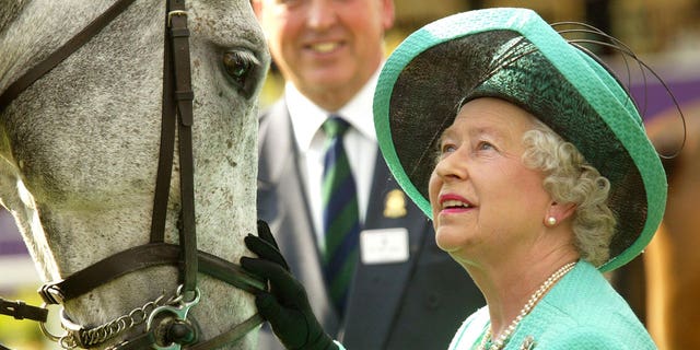 Queen Elizabeth II attends the third day of the Royal Windsor Horse Show at Home Park on May 15, 2004, in Windsor, England. 