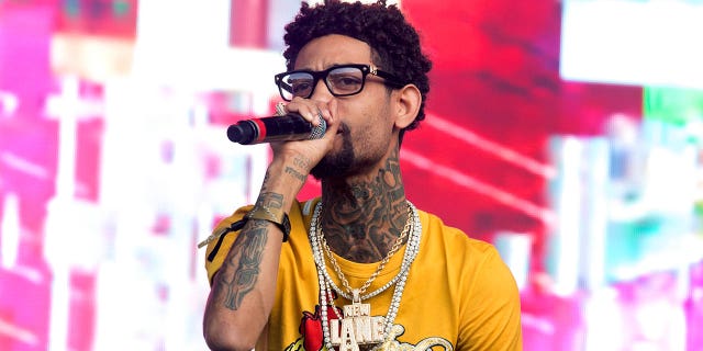 Pictured: Rapper PnB Rock performs at the 2018 Firefly Music Festival in Dover, Delaware, on June 16, 2018.